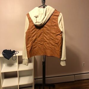 Leather/sweatshirt jacket